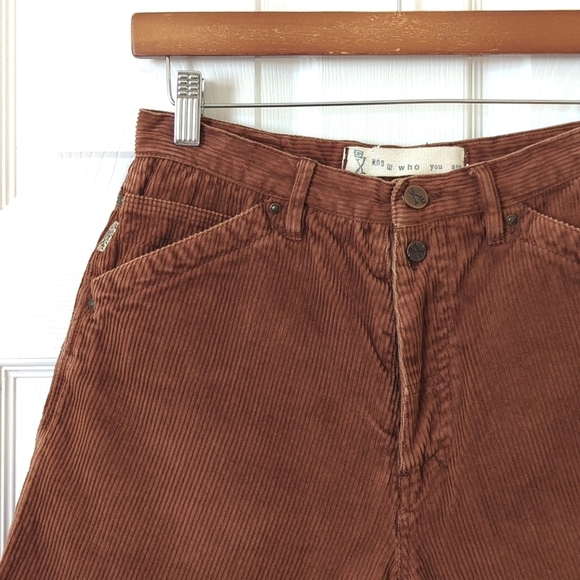 GX Know Who You Are 90's Vintage Wide Wale Corduroy Carpenter Shorts Brown 27 - Picture 7 of 14